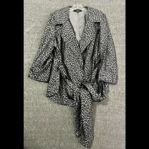 Chic Leopard Print Wrap Jacket by Alex Marie – Size 14W